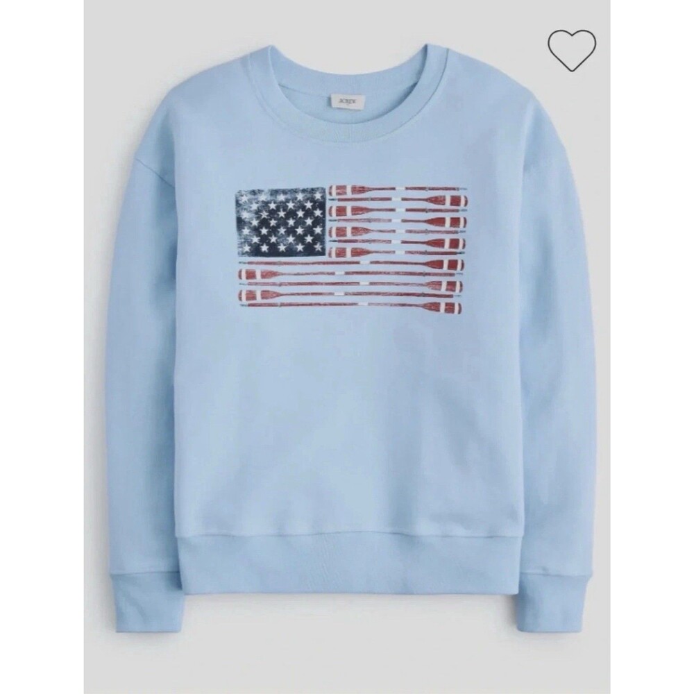 J.Crew Oar flag graphic sweatshirt Blue womens size L  NWT sold out